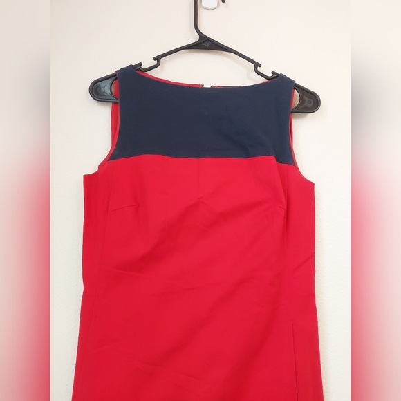 Lauren Ralph Lauren Red with Blue Color Block Pencil Dress Size 4 - Picture 8 of 9